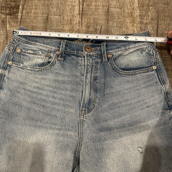 Ofluck Mom Jeans Womens 8 High Rise Distressed Light Blue - Picture 4 of 13